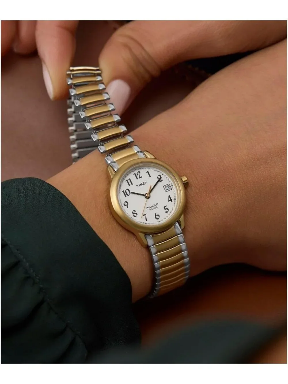 Women's White Gold Analog Quartz Easy Reader Adjustable Luminous Classic Watch